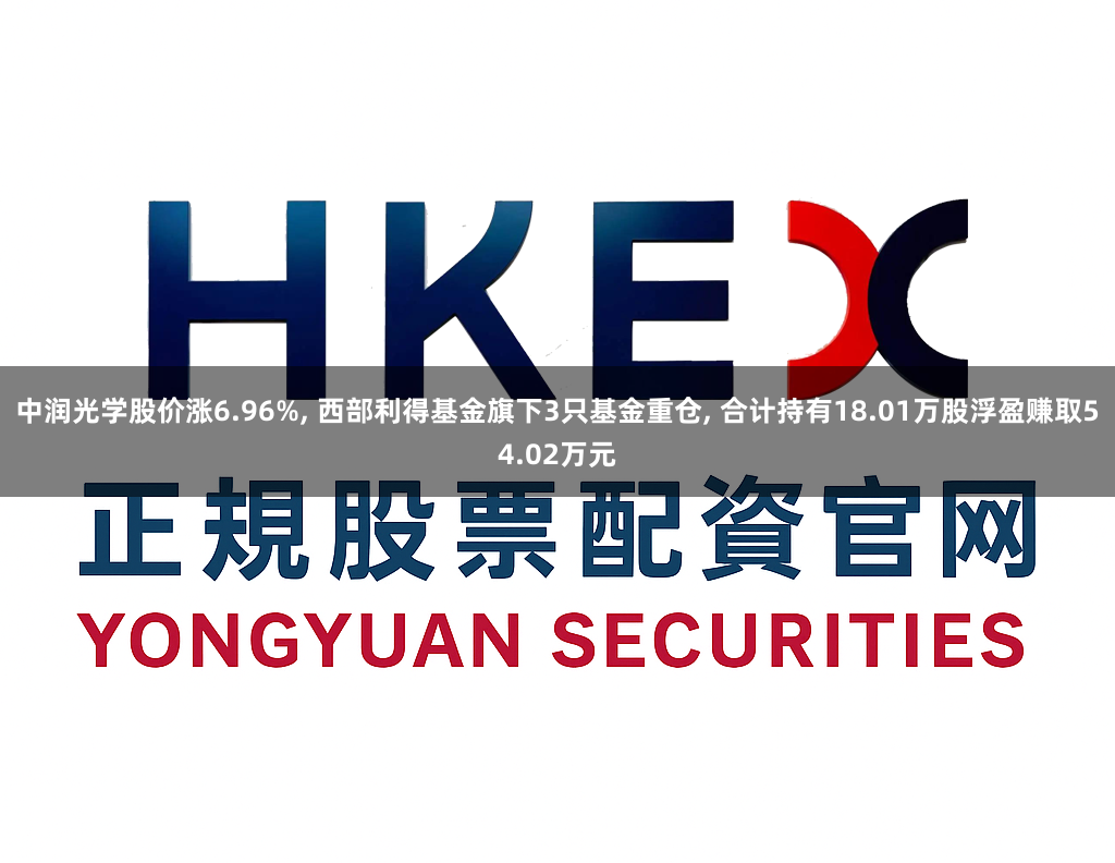 中润光学股价涨6.96%, 西部利得基金旗下3只基金重仓, 合计持有18.01万股浮盈赚取54.02万元