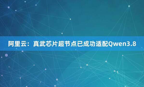 阿里云：真武芯片超节点已成功适配Qwen3.8
