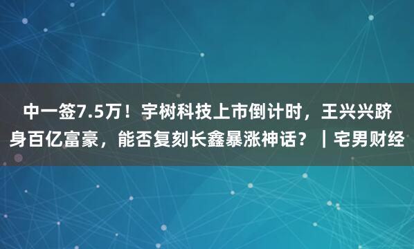 中一签7.5万！宇树科技上市倒计时，王兴兴跻身百亿富豪，能否复刻长鑫暴涨神话？｜宅男财经