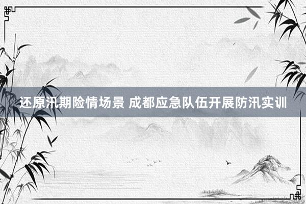 还原汛期险情场景 成都应急队伍开展防汛实训