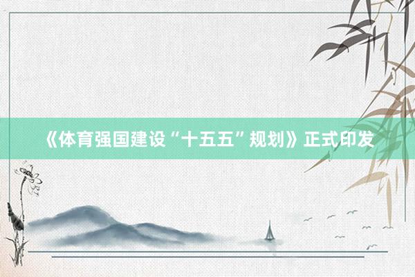 《体育强国建设“十五五”规划》正式印发