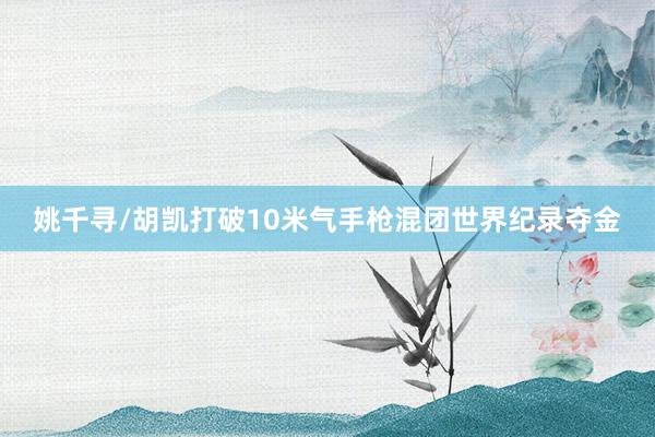 姚千寻/胡凯打破10米气手枪混团世界纪录夺金