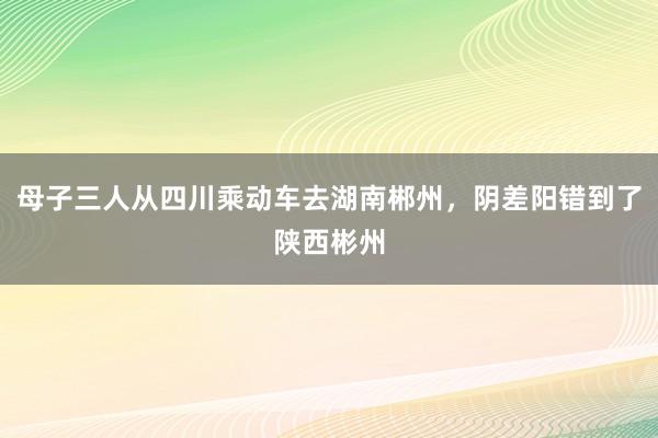 母子三人从四川乘动车去湖南郴州，阴差阳错到了陕西彬州