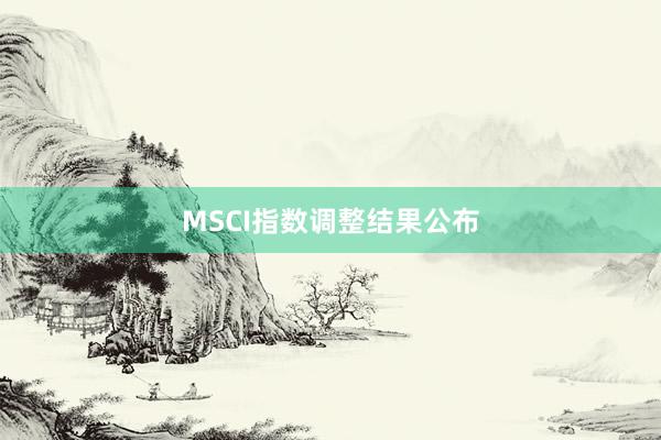 MSCI指数调整结果公布