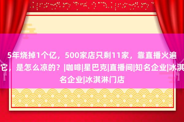 5年烧掉1个亿，500家店只剩11家，靠直播火遍全网的它，是怎么凉的？|咖啡|星巴克|直播间|知名企业|冰淇淋门店