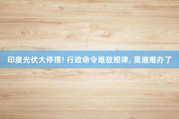 印度光伏大停摆! 行政命令难敌规律, 莫迪难办了