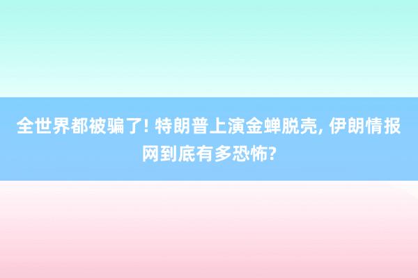 全世界都被骗了! 特朗普上演金蝉脱壳, 伊朗情报网到底有多恐怖?