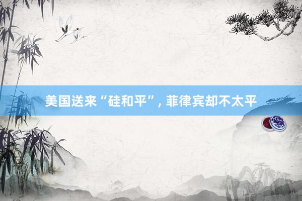 美国送来“硅和平”, 菲律宾却不太平