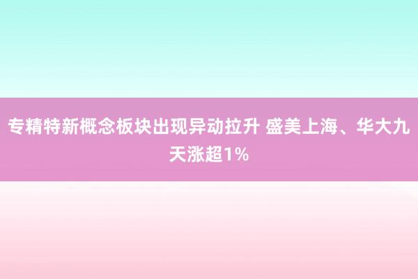 专精特新概念板块出现异动拉升 盛美上海、华大九天涨超1%