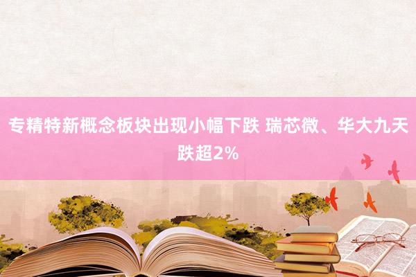 专精特新概念板块出现小幅下跌 瑞芯微、华大九天跌超2%
