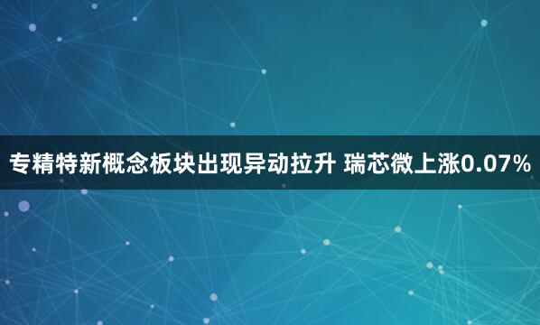专精特新概念板块出现异动拉升 瑞芯微上涨0.07%