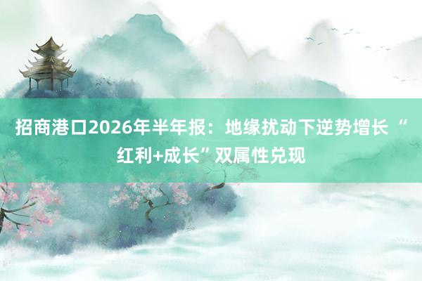 招商港口2026年半年报：地缘扰动下逆势增长 “红利+成长”双属性兑现