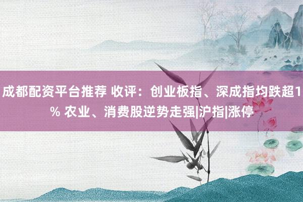 成都配资平台推荐 收评：创业板指、深成指均跌超1% 农业、消费股逆势走强|沪指|涨停