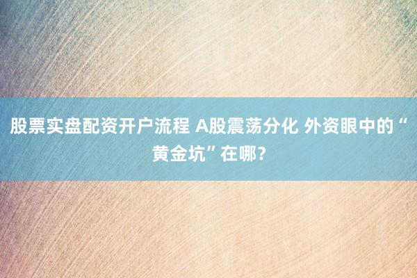 股票实盘配资开户流程 A股震荡分化 外资眼中的“黄金坑”在哪？