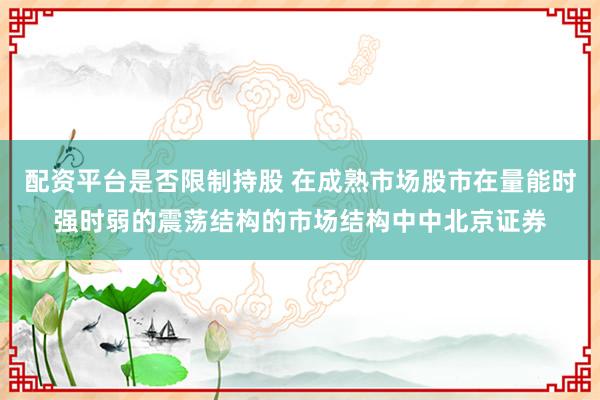 配资平台是否限制持股 在成熟市场股市在量能时强时弱的震荡结构的市场结构中中北京证券
