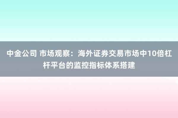 中金公司 市场观察：海外证券交易市场中10倍杠杆平台的监控指标体系搭建