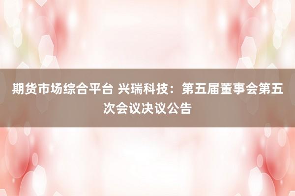 期货市场综合平台 兴瑞科技：第五届董事会第五次会议决议公告